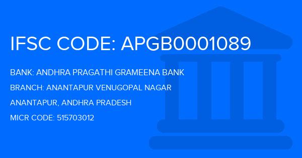 Andhra Pragathi Grameena Bank (APGB) Anantapur Venugopal Nagar Branch IFSC Code