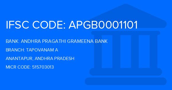 Andhra Pragathi Grameena Bank (APGB) Tapovanam A Branch IFSC Code