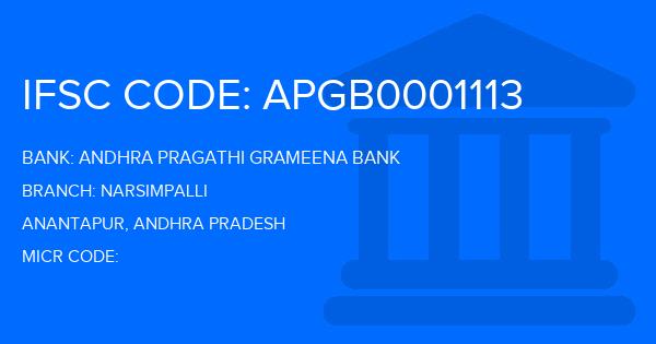 Andhra Pragathi Grameena Bank (APGB) Narsimpalli Branch IFSC Code