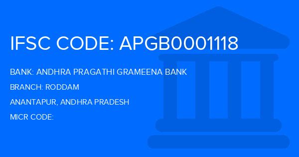 Andhra Pragathi Grameena Bank (APGB) Roddam Branch IFSC Code