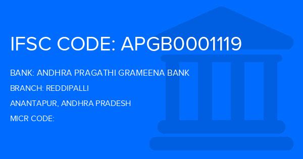 Andhra Pragathi Grameena Bank (APGB) Reddipalli Branch IFSC Code
