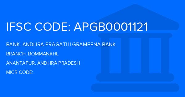 Andhra Pragathi Grameena Bank (APGB) Bommanahl Branch IFSC Code