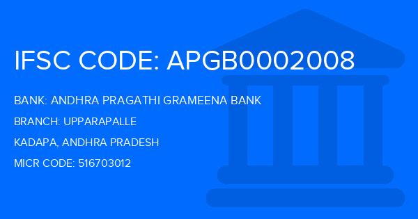 Andhra Pragathi Grameena Bank (APGB) Upparapalle Branch IFSC Code