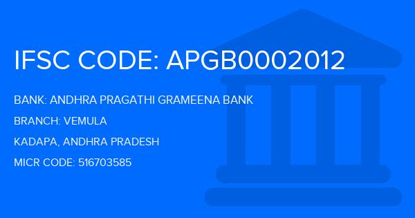 Andhra Pragathi Grameena Bank (APGB) Vemula Branch IFSC Code