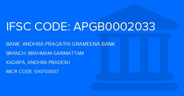 Andhra Pragathi Grameena Bank (APGB) Brahmam Garimattam Branch IFSC Code