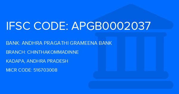 Andhra Pragathi Grameena Bank (APGB) Chinthakommadinne Branch IFSC Code