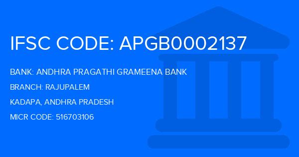 Andhra Pragathi Grameena Bank (APGB) Rajupalem Branch IFSC Code