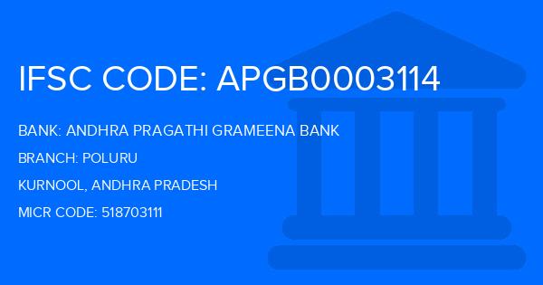 Andhra Pragathi Grameena Bank (APGB) Poluru Branch IFSC Code