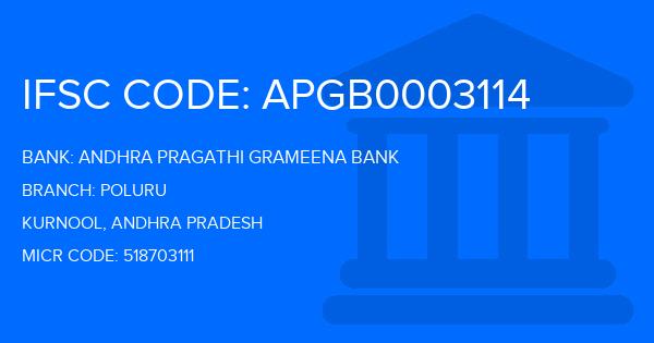 Andhra Pragathi Grameena Bank (APGB) Poluru Branch IFSC Code