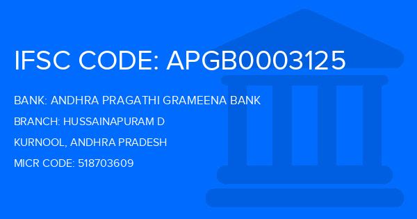 Andhra Pragathi Grameena Bank (APGB) Hussainapuram D Branch IFSC Code