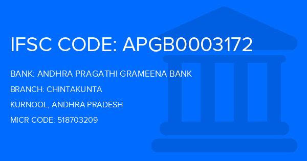 Andhra Pragathi Grameena Bank (APGB) Chintakunta Branch IFSC Code