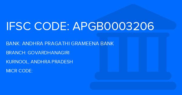 Andhra Pragathi Grameena Bank (APGB) Govardhanagiri Branch IFSC Code