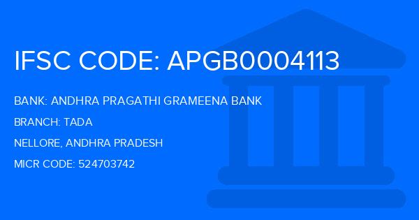 Andhra Pragathi Grameena Bank (APGB) Tada Branch IFSC Code
