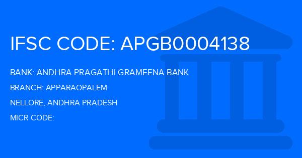 Andhra Pragathi Grameena Bank (APGB) Apparaopalem Branch IFSC Code