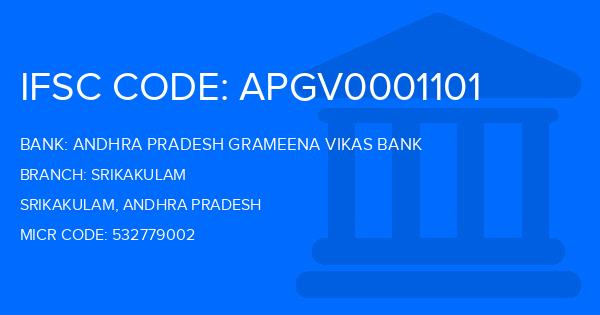 Andhra Pradesh Grameena Vikas Bank (APGVB) Srikakulam Branch IFSC Code