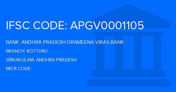 Andhra Pradesh Grameena Vikas Bank (APGVB) Kotturu Branch IFSC Code