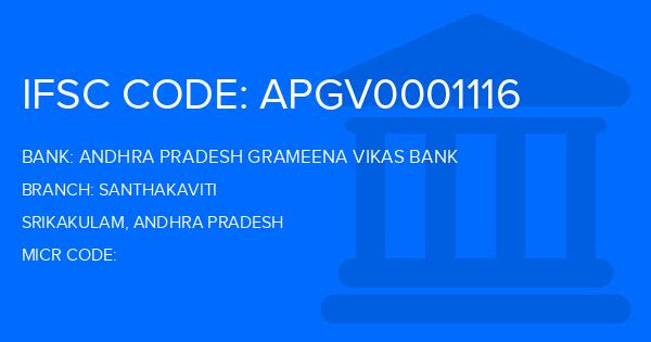 Andhra Pradesh Grameena Vikas Bank (APGVB) Santhakaviti Branch IFSC Code