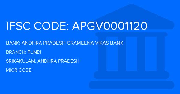 Andhra Pradesh Grameena Vikas Bank (APGVB) Pundi Branch IFSC Code