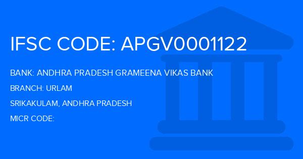 Andhra Pradesh Grameena Vikas Bank (APGVB) Urlam Branch IFSC Code
