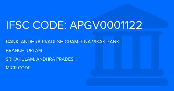 Andhra Pradesh Grameena Vikas Bank (APGVB) Urlam Branch IFSC Code