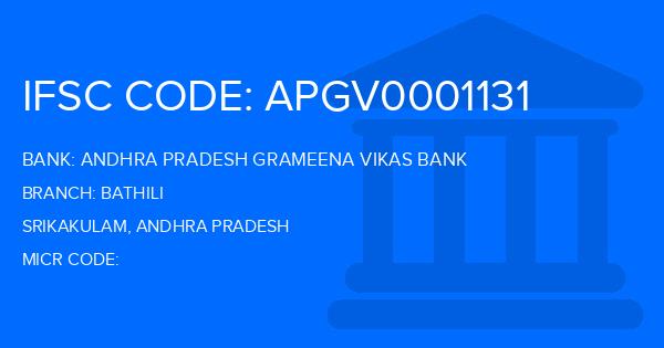 Andhra Pradesh Grameena Vikas Bank (APGVB) Bathili Branch IFSC Code