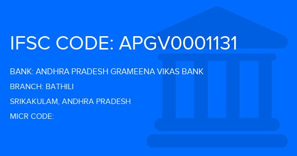 Andhra Pradesh Grameena Vikas Bank (APGVB) Bathili Branch IFSC Code