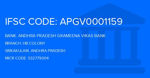 Andhra Pradesh Grameena Vikas Bank (APGVB) Hb Colony Branch IFSC Code