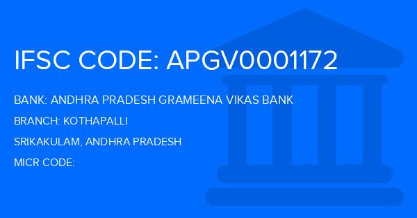 Andhra Pradesh Grameena Vikas Bank (APGVB) Kothapalli Branch IFSC Code