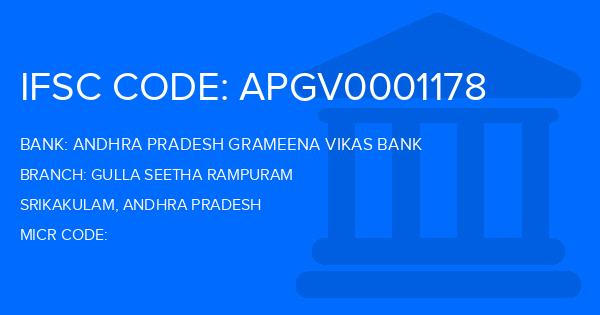 Andhra Pradesh Grameena Vikas Bank (APGVB) Gulla Seetha Rampuram Branch IFSC Code