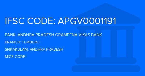 Andhra Pradesh Grameena Vikas Bank (APGVB) Temburu Branch IFSC Code