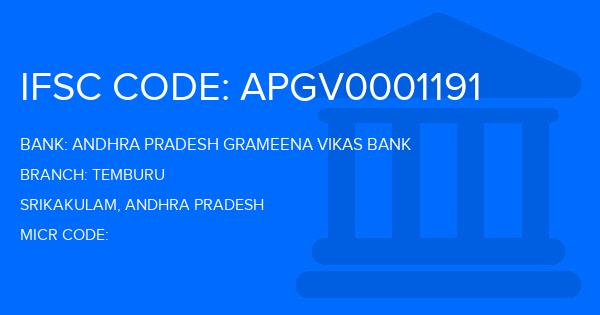 Andhra Pradesh Grameena Vikas Bank (APGVB) Temburu Branch IFSC Code