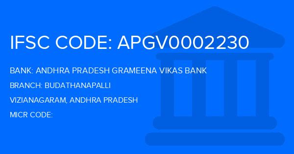Andhra Pradesh Grameena Vikas Bank (APGVB) Budathanapalli Branch IFSC Code