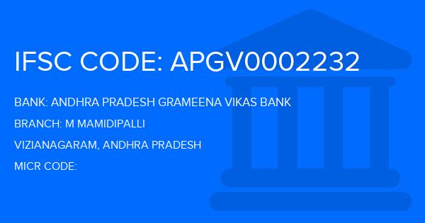 Andhra Pradesh Grameena Vikas Bank (APGVB) M Mamidipalli Branch IFSC Code