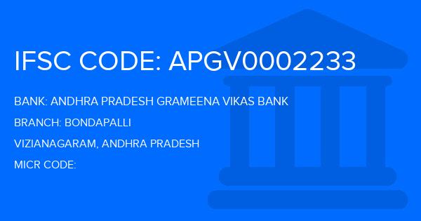 Andhra Pradesh Grameena Vikas Bank (APGVB) Bondapalli Branch IFSC Code