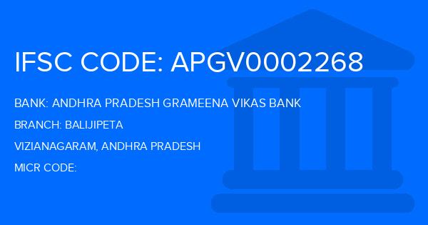 Andhra Pradesh Grameena Vikas Bank (APGVB) Balijipeta Branch IFSC Code