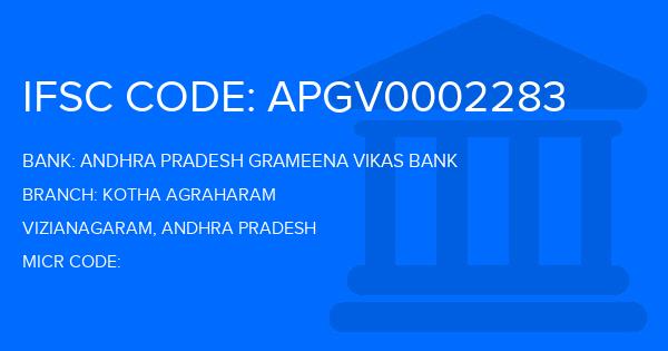 Andhra Pradesh Grameena Vikas Bank (APGVB) Kotha Agraharam Branch IFSC Code