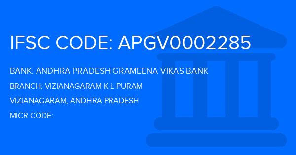 Andhra Pradesh Grameena Vikas Bank (APGVB) Vizianagaram K L Puram Branch IFSC Code