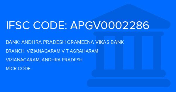 Andhra Pradesh Grameena Vikas Bank (APGVB) Vizianagaram V T Agraharam Branch IFSC Code