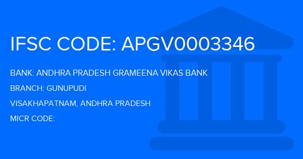 Andhra Pradesh Grameena Vikas Bank (APGVB) Gunupudi Branch IFSC Code