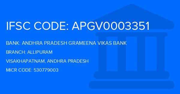 Andhra Pradesh Grameena Vikas Bank (APGVB) Allipuram Branch IFSC Code