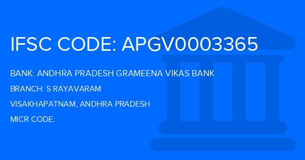 Andhra Pradesh Grameena Vikas Bank (APGVB) S Rayavaram Branch IFSC Code