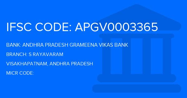 Andhra Pradesh Grameena Vikas Bank (APGVB) S Rayavaram Branch IFSC Code