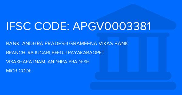 Andhra Pradesh Grameena Vikas Bank (APGVB) Rajugari Beedu Payakaraopet Branch IFSC Code