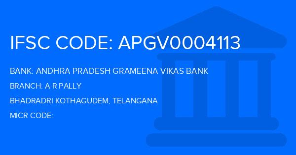Andhra Pradesh Grameena Vikas Bank (APGVB) A R Pally Branch IFSC Code