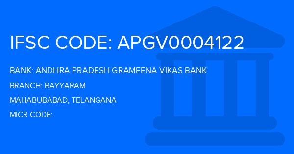 Andhra Pradesh Grameena Vikas Bank (APGVB) Bayyaram Branch IFSC Code