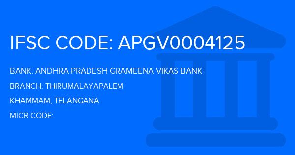 Andhra Pradesh Grameena Vikas Bank (APGVB) Thirumalayapalem Branch IFSC Code