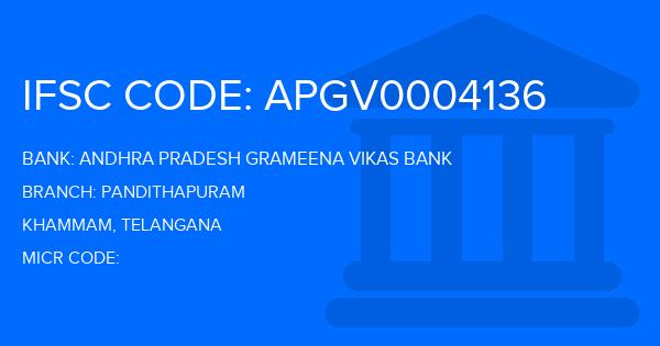 Andhra Pradesh Grameena Vikas Bank (APGVB) Pandithapuram Branch IFSC Code