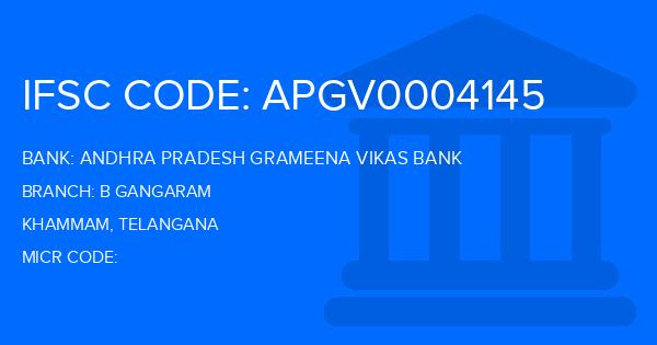 Andhra Pradesh Grameena Vikas Bank (APGVB) B Gangaram Branch IFSC Code