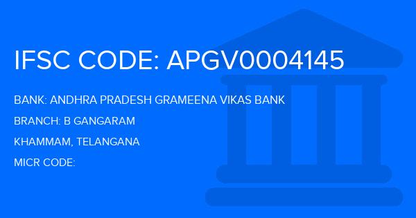 Andhra Pradesh Grameena Vikas Bank (APGVB) B Gangaram Branch IFSC Code