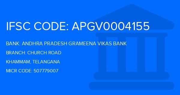Andhra Pradesh Grameena Vikas Bank (APGVB) Church Road Branch IFSC Code